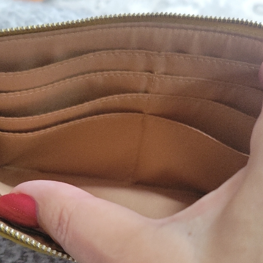 Yellow Leather Wristlet Wallet - Picture 4 of 11